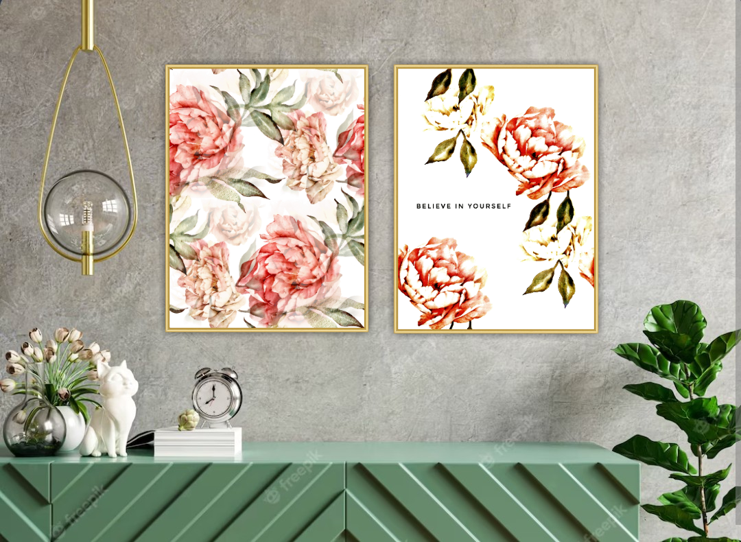 Kuddfodral "Flowerbed" Röd