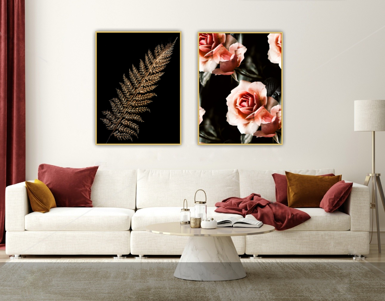 Kuddfodral "Beauty of Roses" Röd