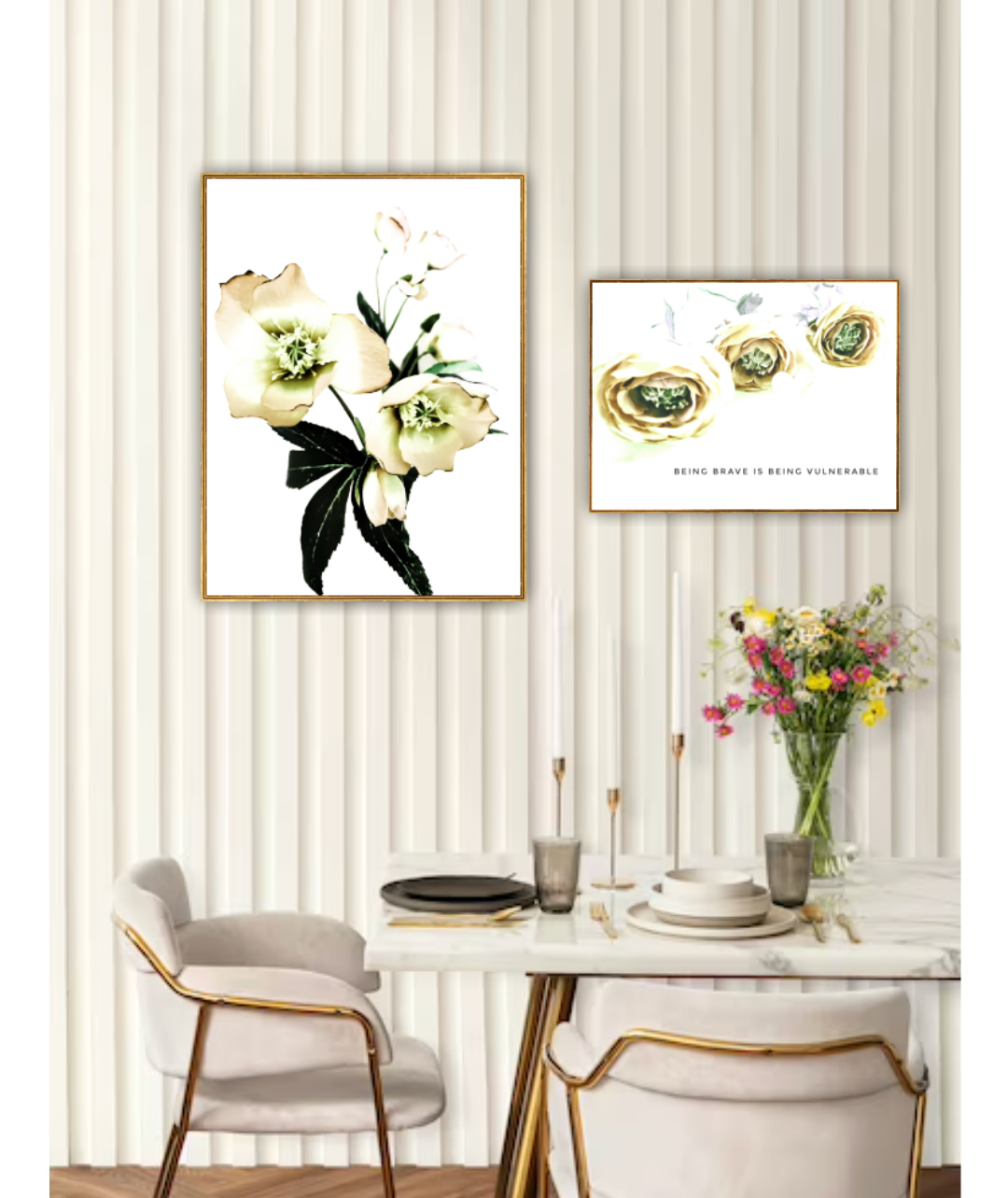 Kuddfodral "Flower Closeup" Guld