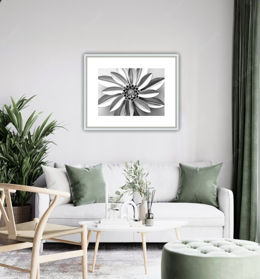 Kuddfodral "Artificial Flower" Silver