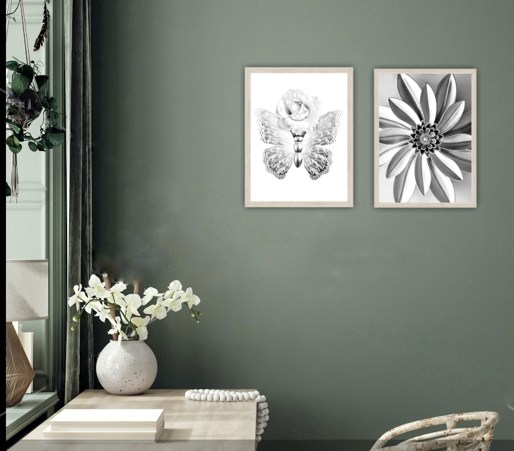 Kuddfodral "Artificial Flower" Silver