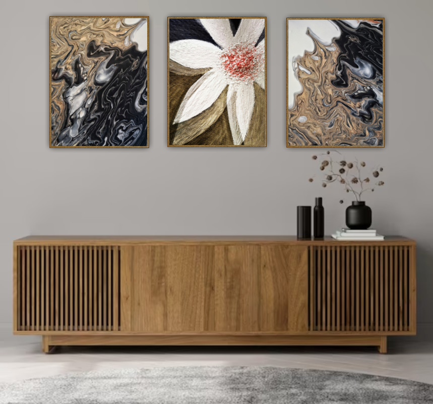 Färdigt tavelpaket "Abstrakt Jordfärger"