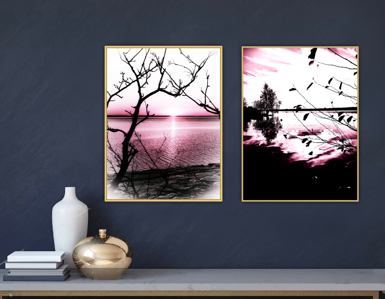 Färdigt Tavelpaket "Rosa himmel"