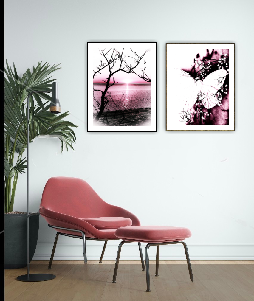 Färdigt Tavelpaket "Rosa himmel"
