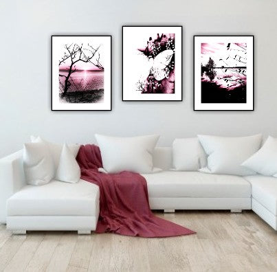 Färdigt Tavelpaket "Rosa himmel"