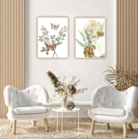 Kuddfodral "Flying Butterflies" Guld