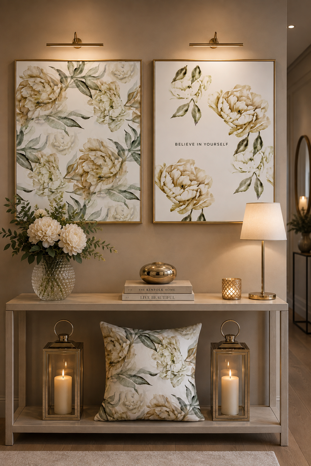 Kuddfodral "Flowerbed" Guld