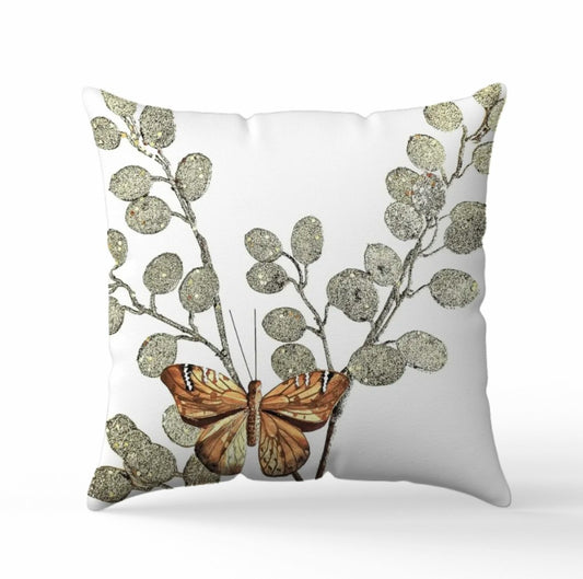 Kuddfodral "Flying Butterflies" Guld