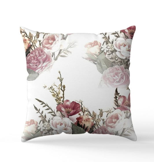 Kuddfodral "Blooming Art" Vinröd