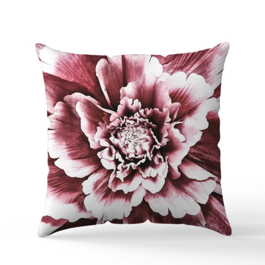 Kuddfodral "Flower Explosion" Vinröd