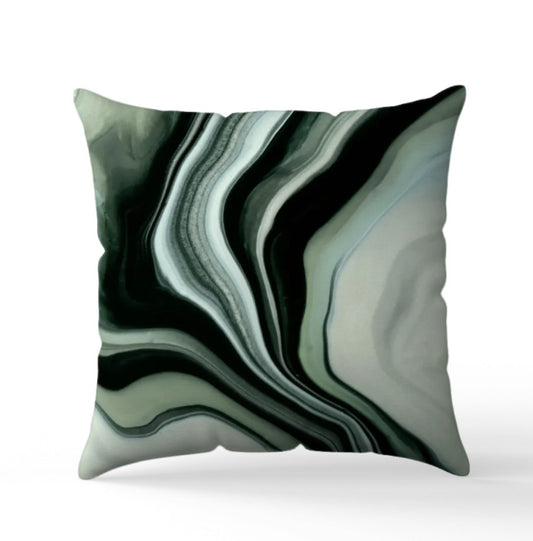 Kuddfodral "Pouring Art" Grön