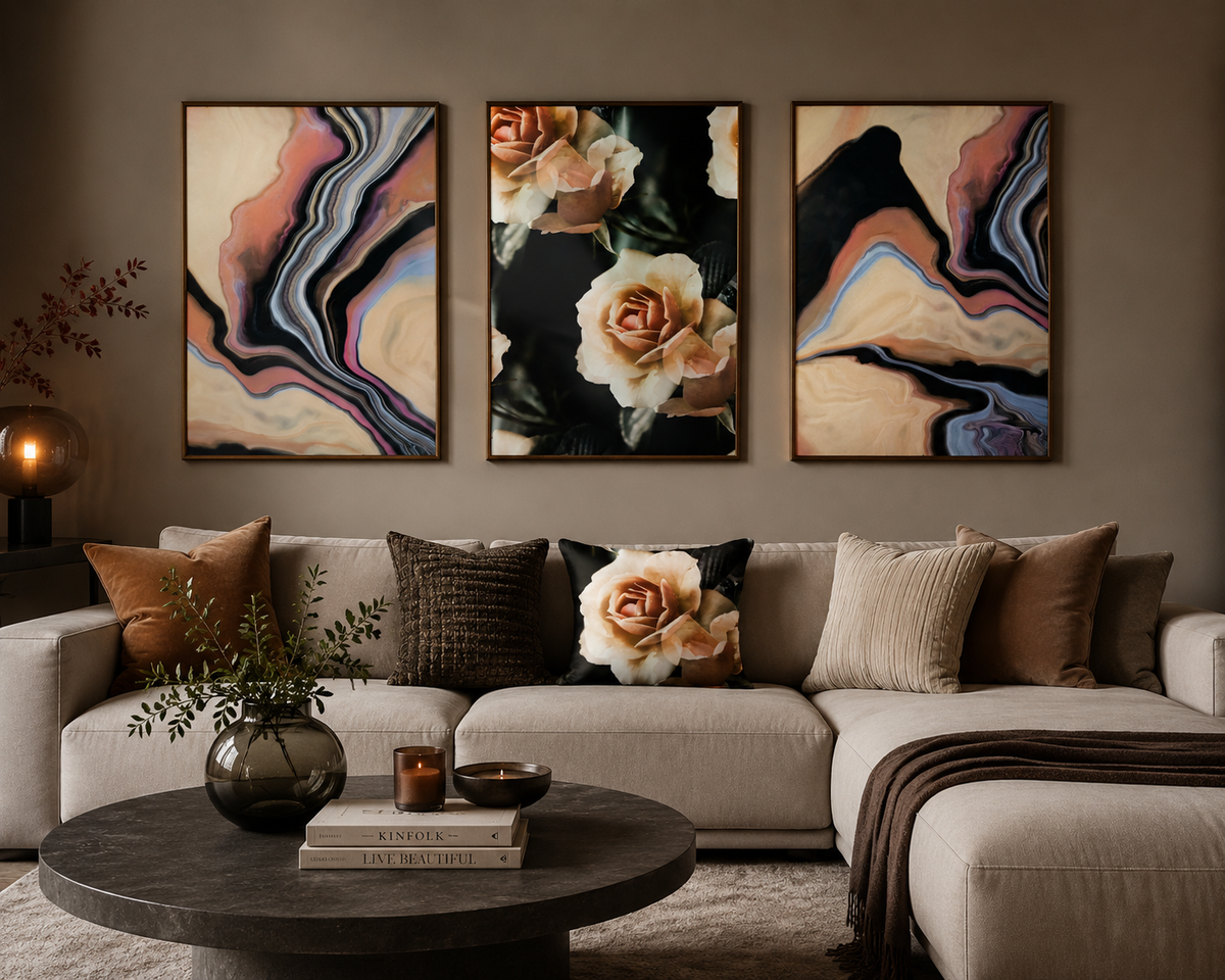 Kuddfodral "Beauty of Roses" Guld