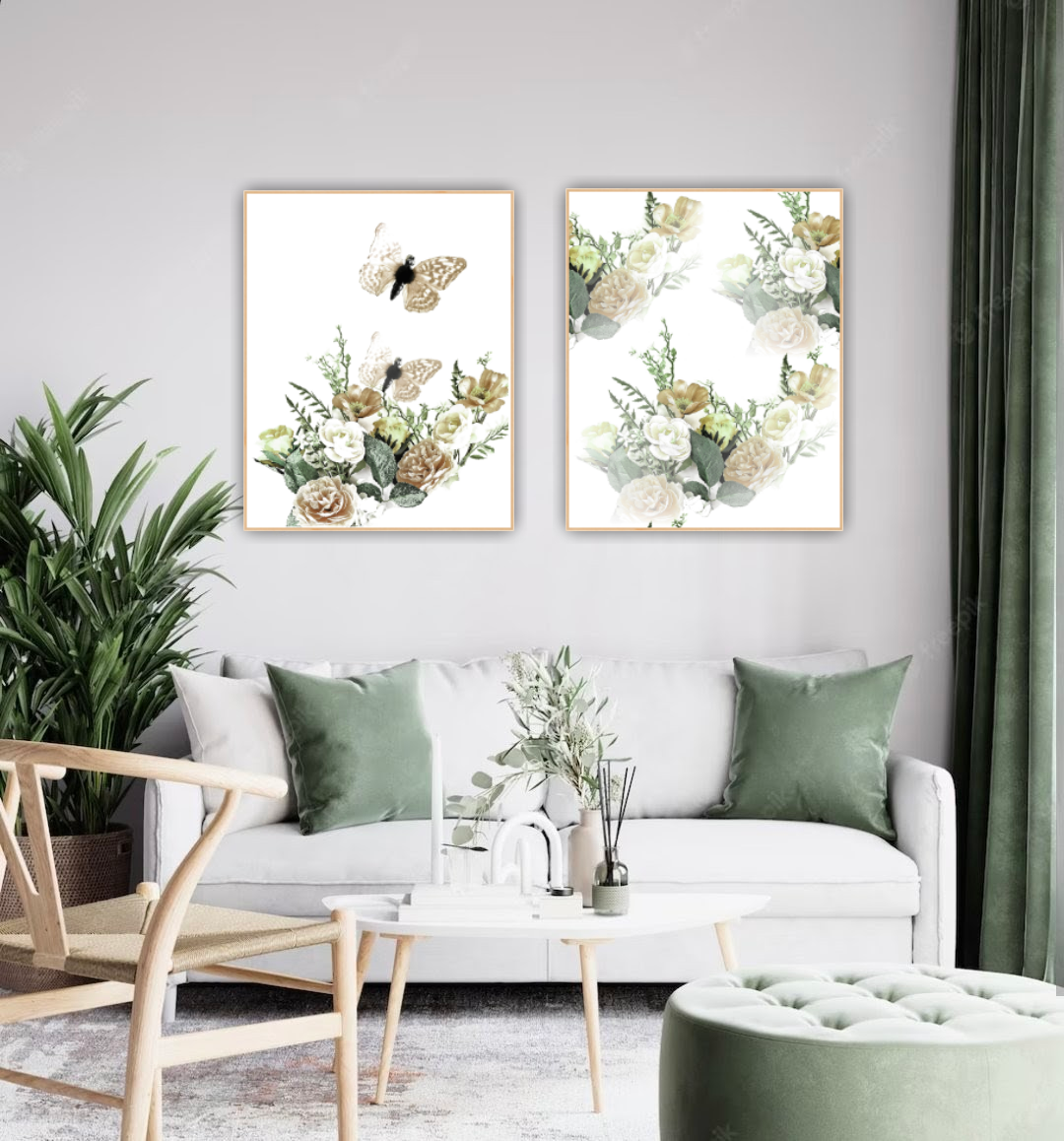 Kuddfodral "Blooming Art" Guld