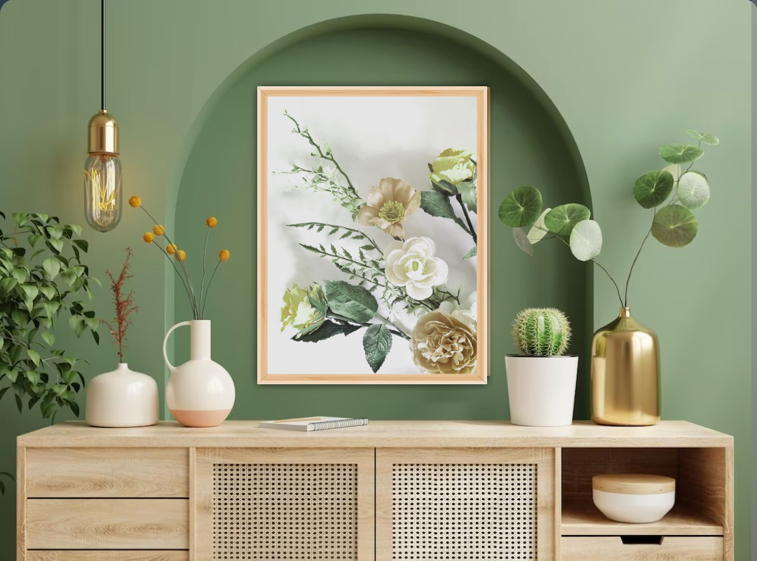 Kuddfodral "Blooming Art" Guld