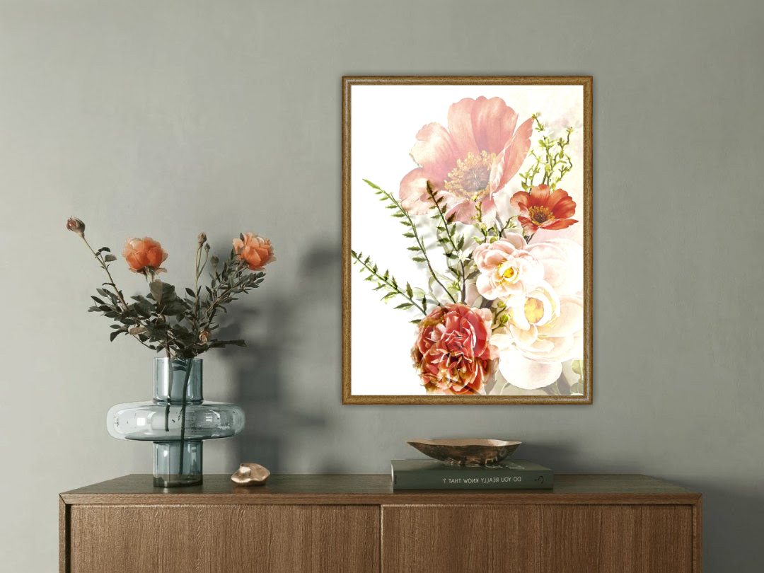 Kuddfodral "Blooming Art" Röd