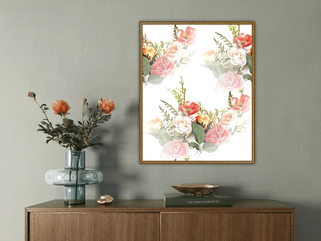 Kuddfodral "Blooming Art" Röd