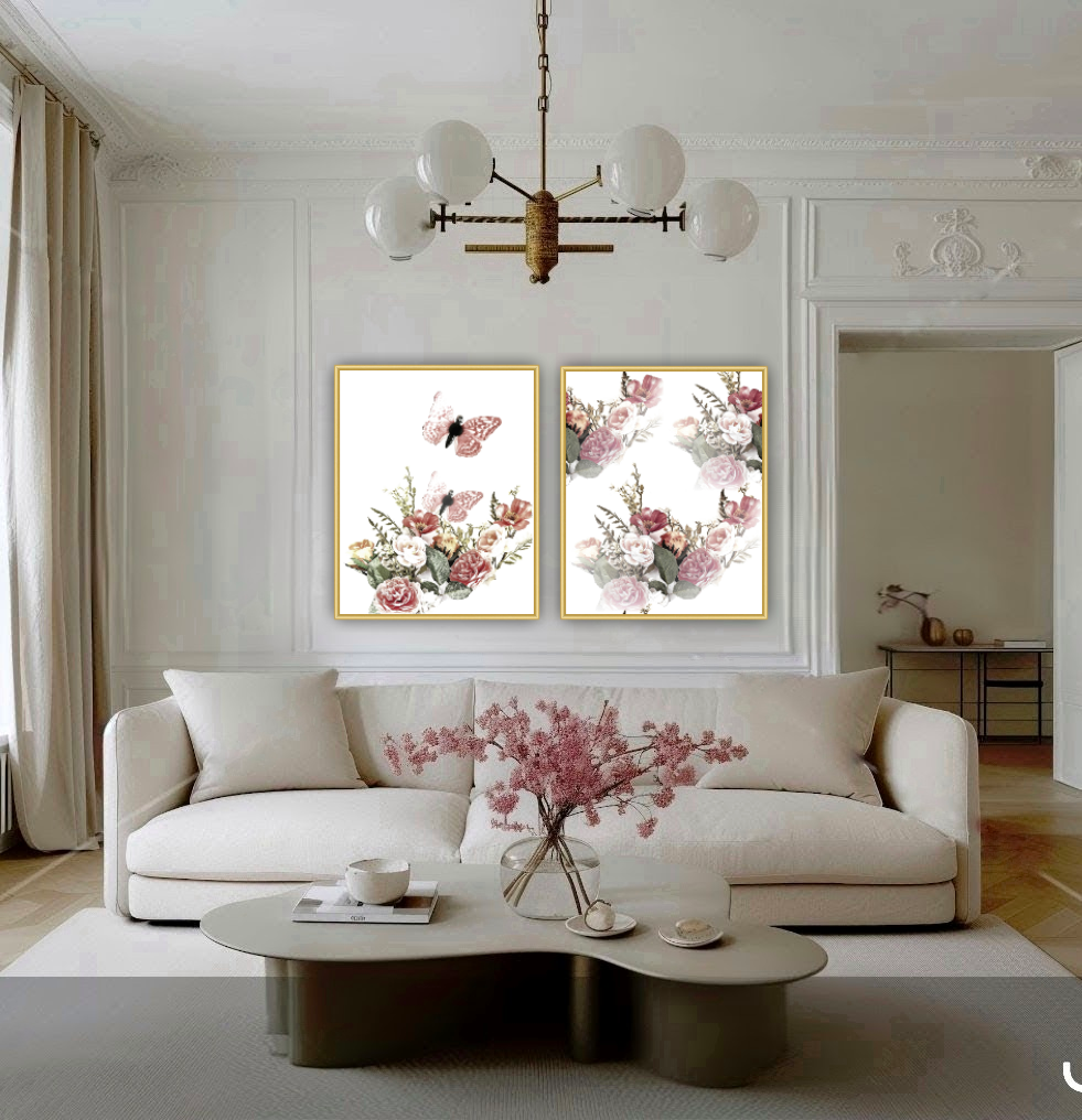 Kuddfodral "Blooming Art" Vinröd