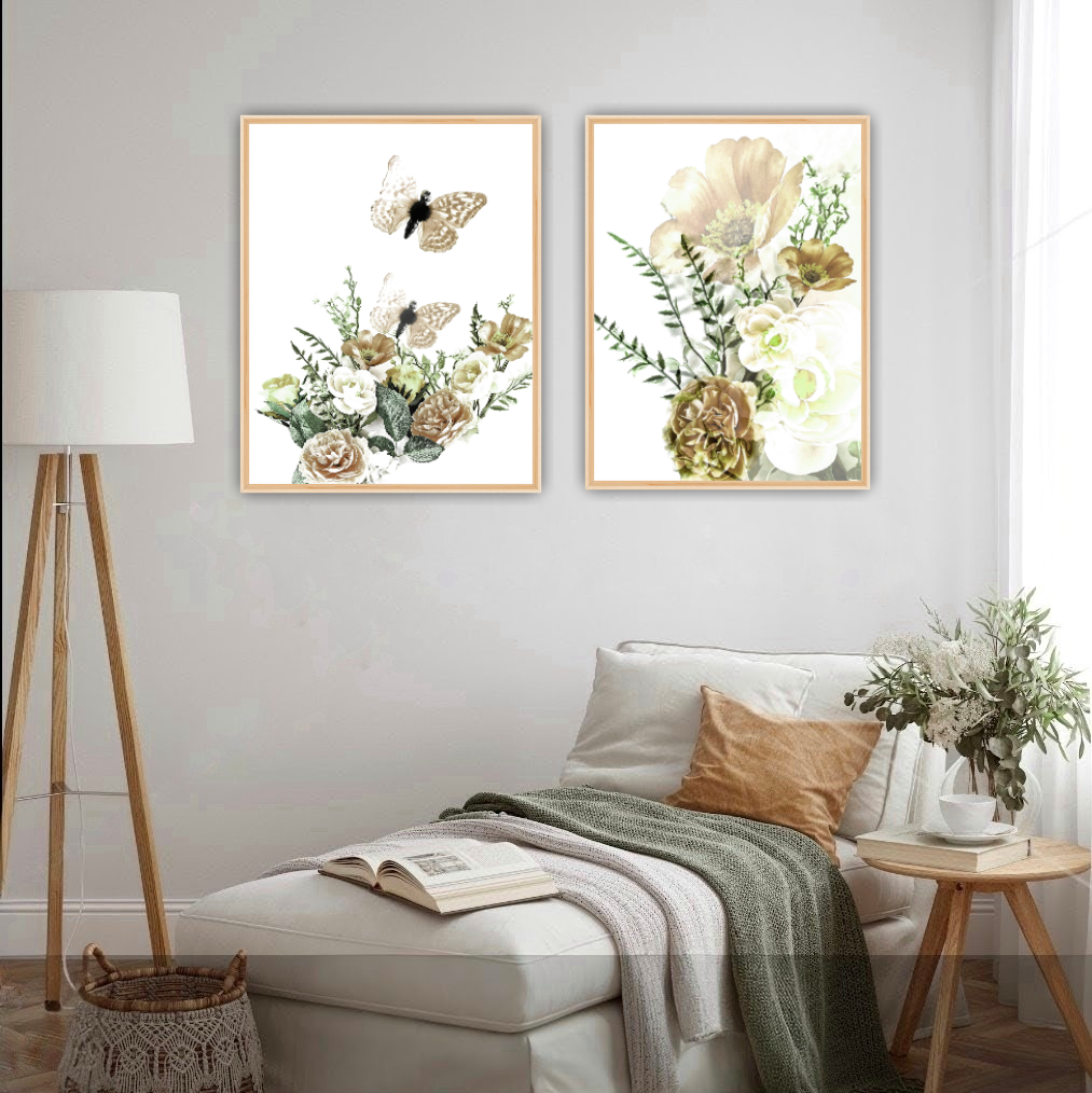 Kuddfodral "Blooming Art" Guld