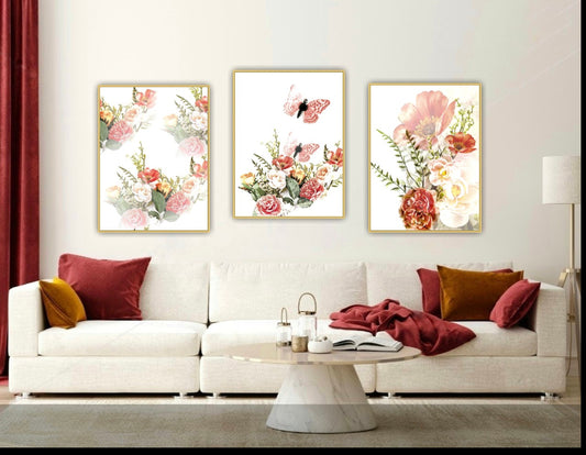 Färdigt Tavelpaket "Frihetens Fjäril" Röd