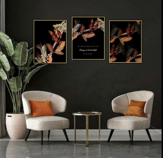 Färdigt Tavelpaket "Röda höstlöv"